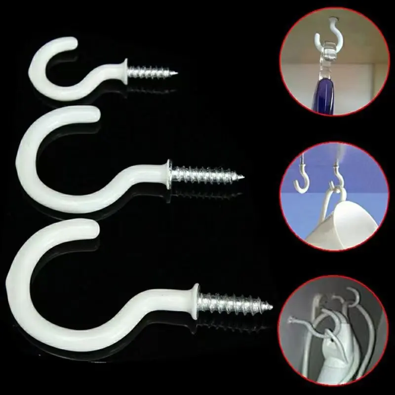 Gz 10PCS/pack Hook screw Gold and White with pvc cover 1inch 1-1/4inch 2inch Sturdy and durable COD