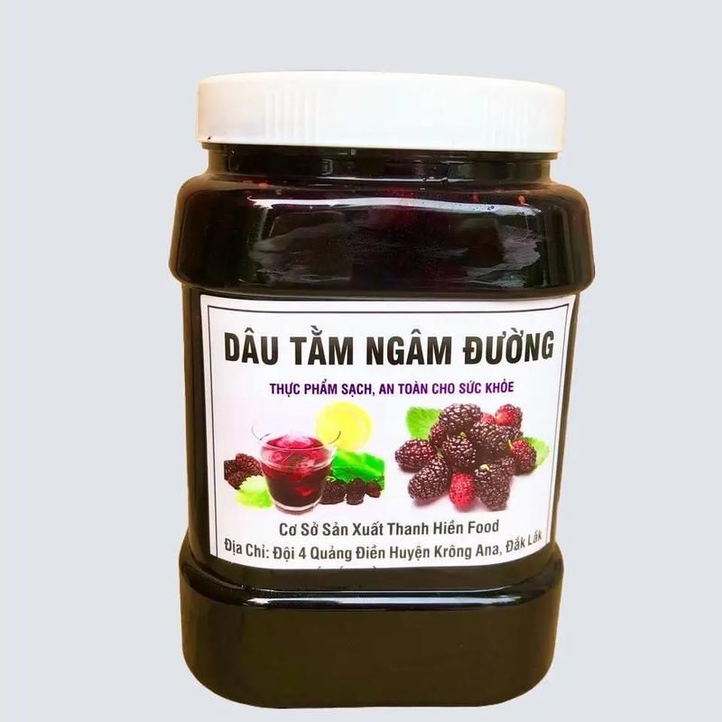 2 kg Dâu Tằm Ngâm Đường Phèn siro dâu tằm còn nguyên trái dâu tươi.