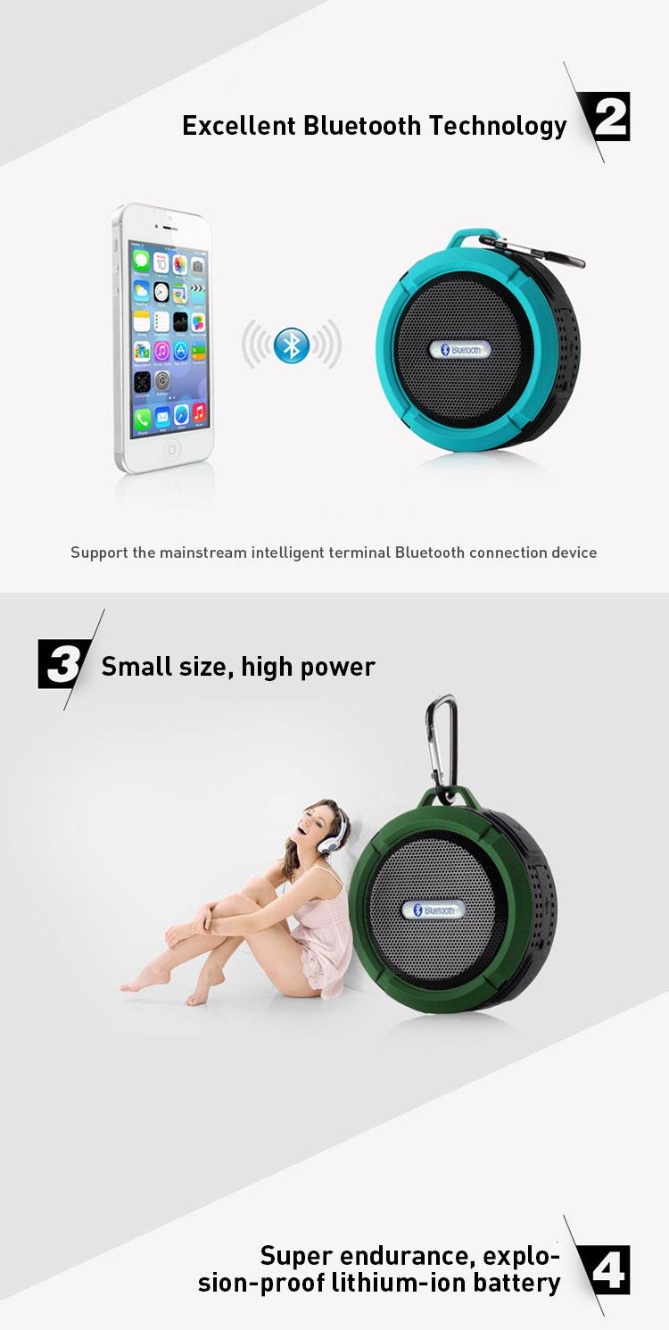 Product Introduction of 2025 Speaker Bluetooth Waterproof Big Sound Suction Cup Wireless TF card Shower Portable  Stereo Mini Audio Subwoofer HD Sound with iOS Android 13