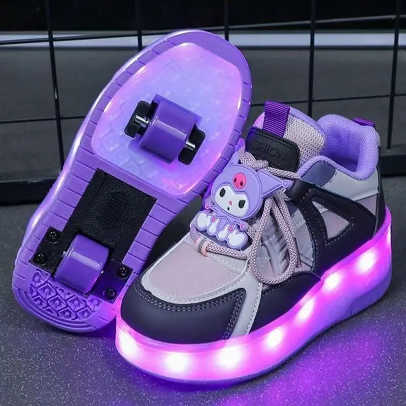 Heelys, Giày Trượt Băng Cho Bé Gái, Phong Cách Clow M, Bánh Đôi, Có Thể Tự Động Nhận, Thích Hợp Cho Học Sinh, Nhẹ, Có Đèn, Hàng Mới Về Năm 2024 0