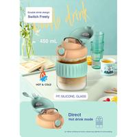 Gambar Botol Minum Cute Plastik Tritan H-6342 Bpa Free 450ml Pink Silicon Bottles Kitchenware Anti Tumpah Hot Cold - Water - Green dari Ollahomeliving Kota Bogor 3 Tokopedia