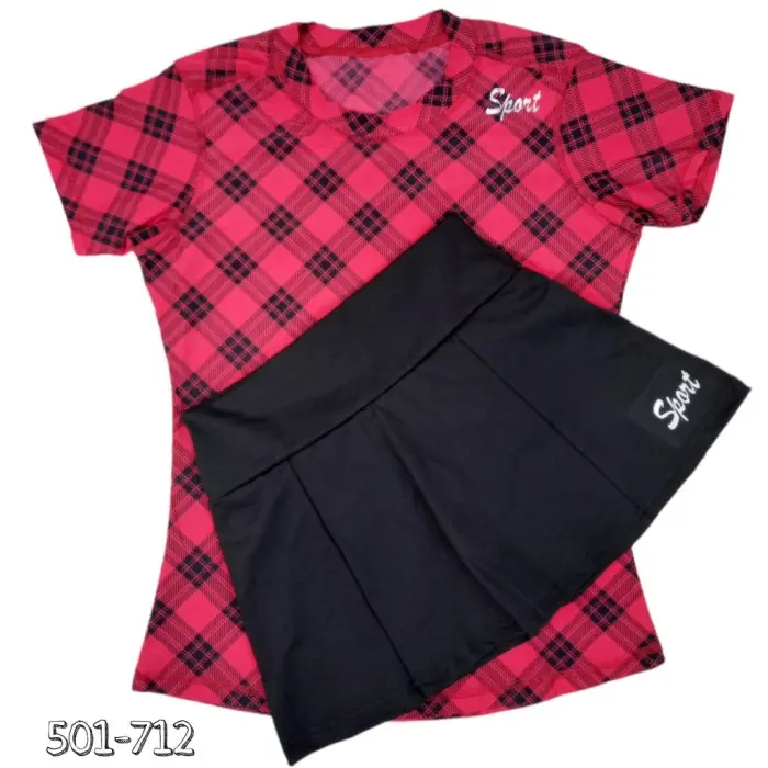 M✉U1 Setelan Olahraga Wanita/Setelan Rok Olahraga/Baju Senam Golf Tenis Gym C☛Za