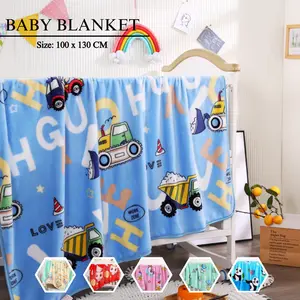 Selimut Bayi Halus Lembut Bahan Polyester Tebal Motif Kartun Size 100*130