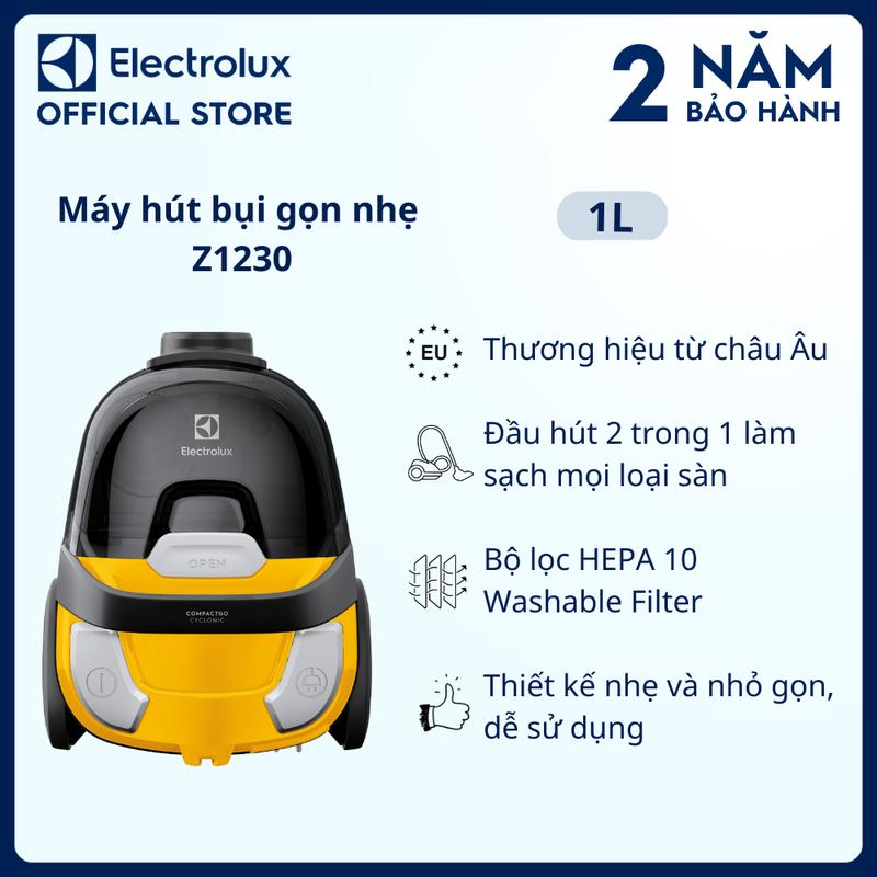 Máy hút bụi lốc xoáy siêu gọn nhẹ Electrolux CompactGo - Z1230 - Đầu hút 2 trong 1