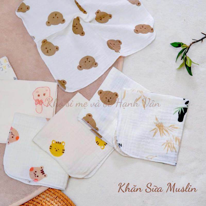 Product Introduction of Set 10 Khăn Sữa Muslin 2 Lớp Và 4 Lớp Cho Bé Siêu Mềm Mại Đa Năng Làm Khăn Lau, Yếm, Khăn Tắm 7