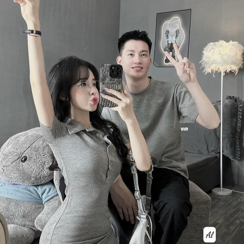 Áo đôi nam nữ đính đá xinh 2 size s và m 4
