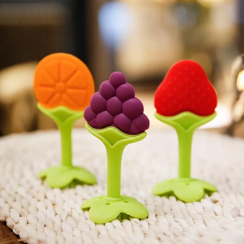 BISA COD 5637 Mainan Gigitan Bayi Model Buah / Gigitan Bahan Silikon Teether