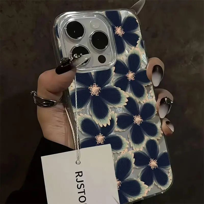 Flower Pattern Phone Case, Anti-drop Cellphone Protective Case, Total Protective Shockproof Mobile Phone Cover for iPhone 11 12 13 14 15 Pro Max, Casing