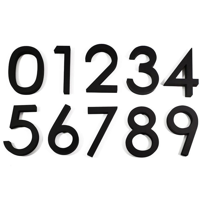 Product Introduction of Address Big Modern Door Alphabet Floating House Number Letters Sign #0-9 Black Numbers 125mm 5 in Home Outdoor 18