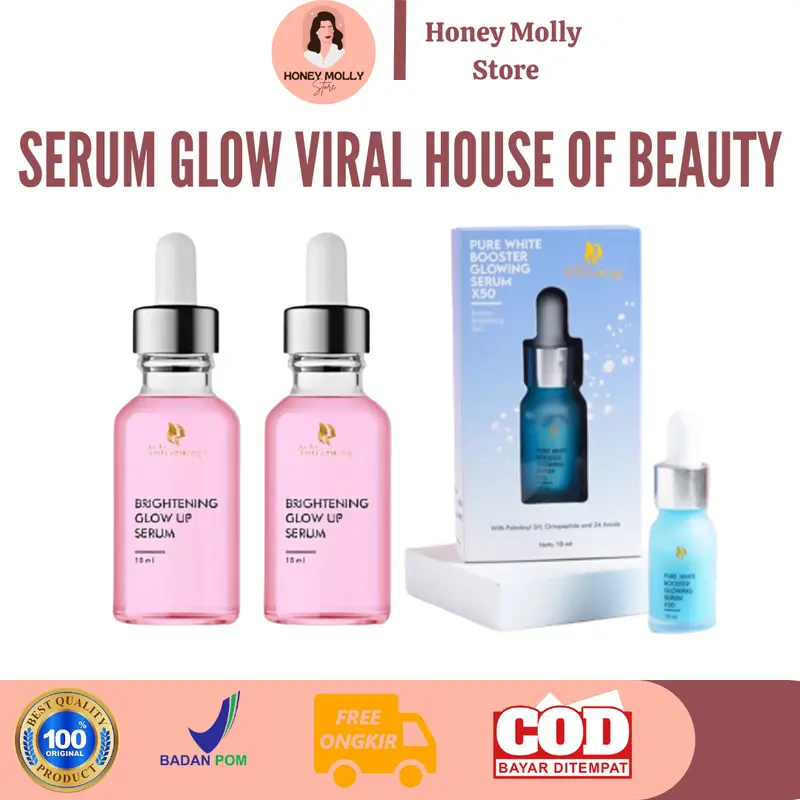 SERUM GLOW VIRAL HOUSE OF BEAUTY BPOM SERUM PINK SERUM BIRU SERUM PURE WHITE BOOSTER SERUM BRIGHTENING GLOW UP NEW SKIN YOUTH 0