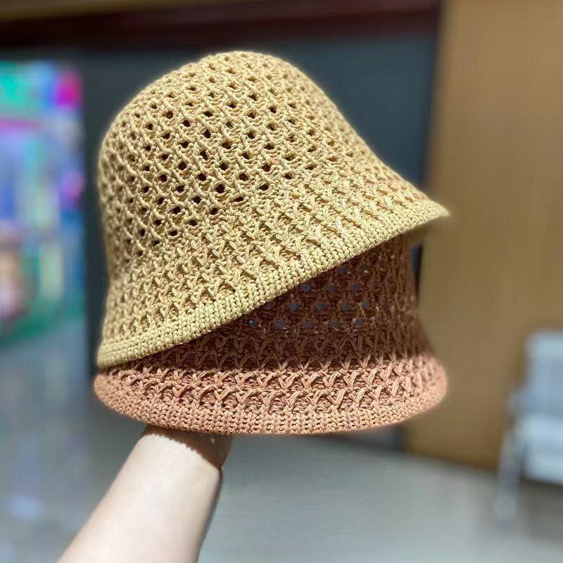 Product Introduction of 1157Fashion Luxury Women's Summer Straw Bucket Hat - Wide Brim, Foldable, Hollow, Sun Visor#FashionHat #SummerStyle #WomenFashion bucket hat 9