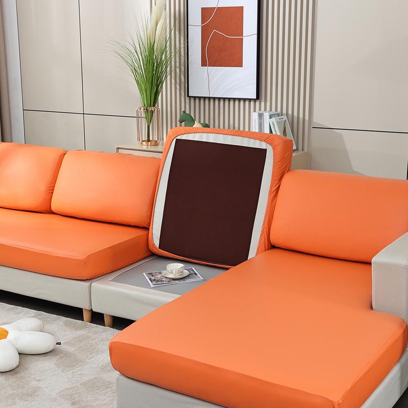 Product Introduction of [juhua] 1/2/3/4 Seater PU Leather Elastic Sofa Seat Cushion Covers for Living Room Waterproof Stretch Chair Seat Cover Couch Slipcover 40