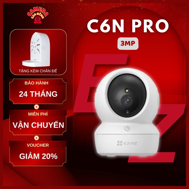 C6N PRO | Camera Wifi EZVIZ trong nhà C6N PRO 3MP 2K, màu đêm, nút gọi khẩn cấp, đàm thoại, quay quét 360°, AI nhận diện người, phát hiện người,thú cưng - BẢN NÂNG CẤP CỦA C6N 2MP