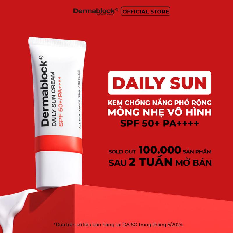 [KOL-KOC] [CHÍNH HÃNG] Kem Chống Nắng Dermablock SPF50+ PA++++ Hàn Quốc Giúp Chống Nắng Và Nâng Tone Cho Mọi Loại Da 35ml 4
