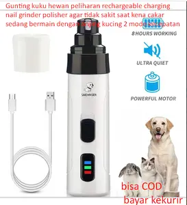 Gunting kuku hewan peliharan rechargeable charging nail grinder polisher agar tidak sakit saat kena cakar sedang bermain dengan anjing kucing 2 mode kecepatan