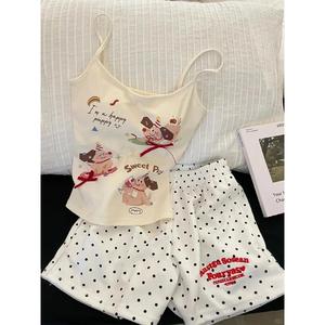 ชุดนอนฤดูร้อน สำหรับผู้หญิง OOTD มาใหม่ พร้อมเสื้อชั้นใน กางเกงขาสั้น และแผ่นรองหน้าอก สไตล์หวานและน่ารัก สไตล์เฉพาะ เหมาะสำหรับใส่ในบ้านและแจ๊กเก็ต