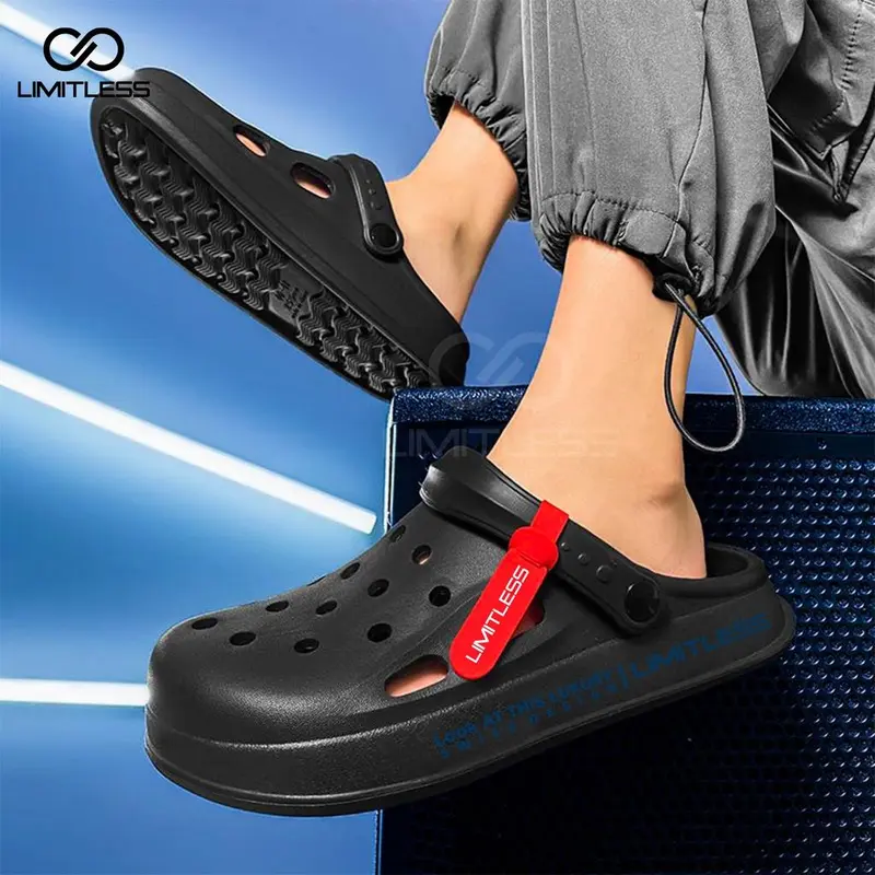 Limitless - Sandal Selop Elizer Pria Keren Sendal Slip On Cowok Dewasa Bahan Eva Phylon Ringan - Size 39-44 Kasual Karet 1