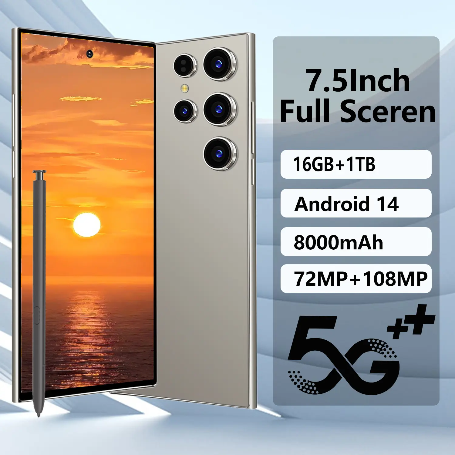 [ Produk Baru HP ] sản phẩm mới S24 Ultra 2025 - 7.5 inch, 16GB RAM, 1TB Storage, 8000mAh Battery, 108MP Camera - Phone COD - Việc lớn