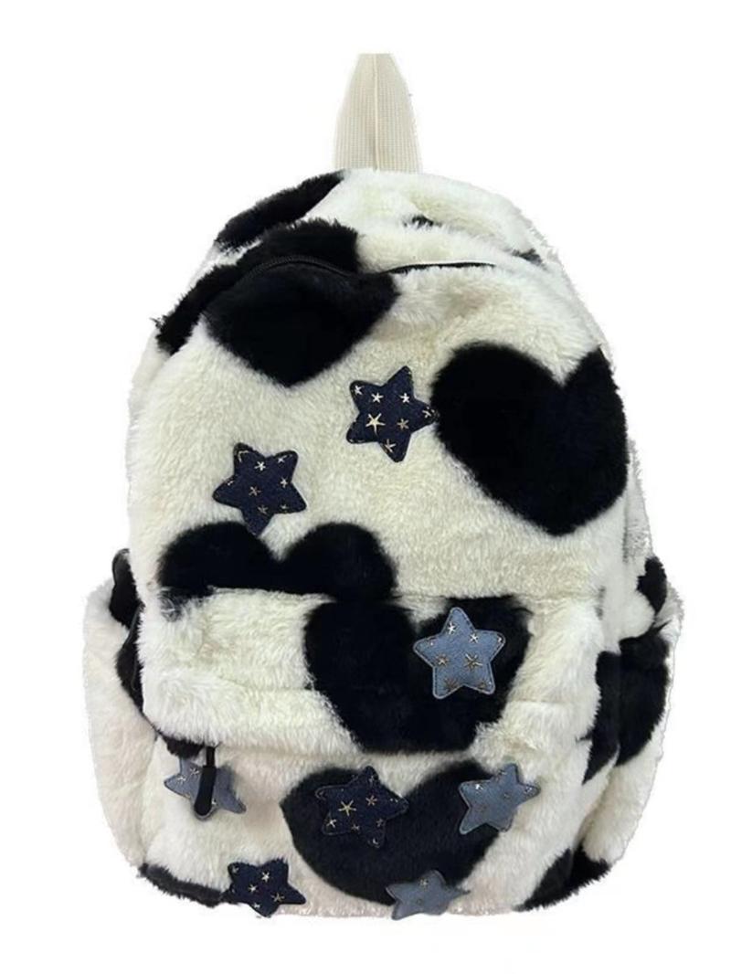 Product Introduction of Tas ransel wanita import tas cewek sekolah kece Ransel Wanita Bintang Lima Milenial yang Menggemaskan dengan Desain Leopard Cocok untuk Mahasiswa Serba Guna Terbuat dari Bulu-Bulu Halus Gaya Niche dan Fleksibel Backpack tas ransel sekolah cewek QX152 1