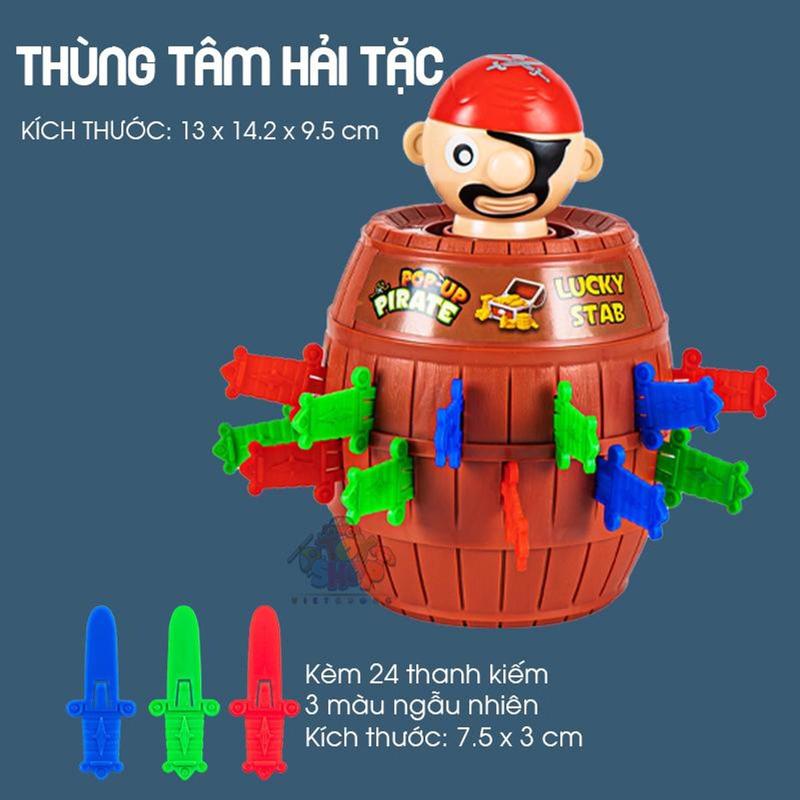 Đồ chơi thùng đâm hải tặc SIZE LỚN cực vui cho nhóm bạn, bộ lớn 24 thanh ki.ếm