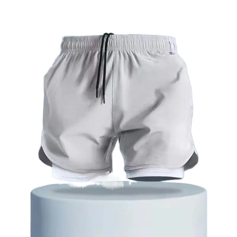 Quần Đùi Thể Thao Thể Dục, Phong Cách Mỹ, Dành Cho Nam Giới, Thích Hợp Để Chạy Bộ Và Bóng Rổ, Lót Bên Trong, Thiết Kế Giả Hai Lớp, Trang Phục Tập Luyện, Chiều Dài Ba Phần Tư, Quần Soóc Thường Ngày 4