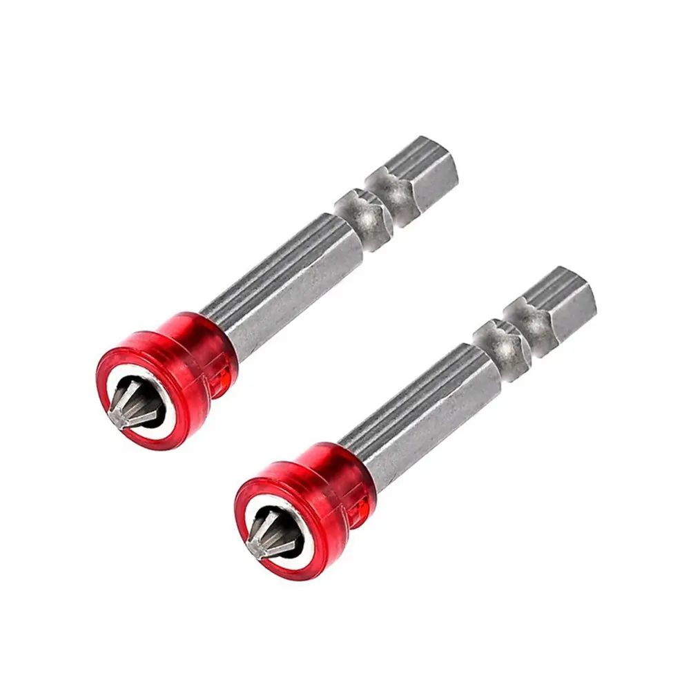 2pcs Magnetic Screwdriver Bit Single Head 1/4 Hex Shank Electric Screw Tools