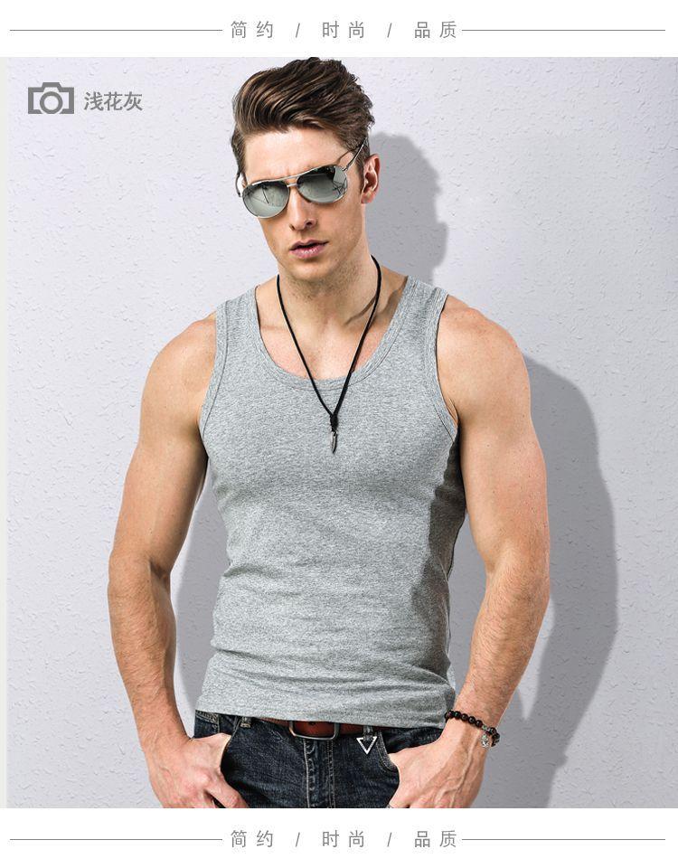 Product Introduction of 2025] Men's Vest Pure Cotton Breathable Sports Summer Slim Fit Sleeveless Solid Color Fashion Tank Top for Men 13
