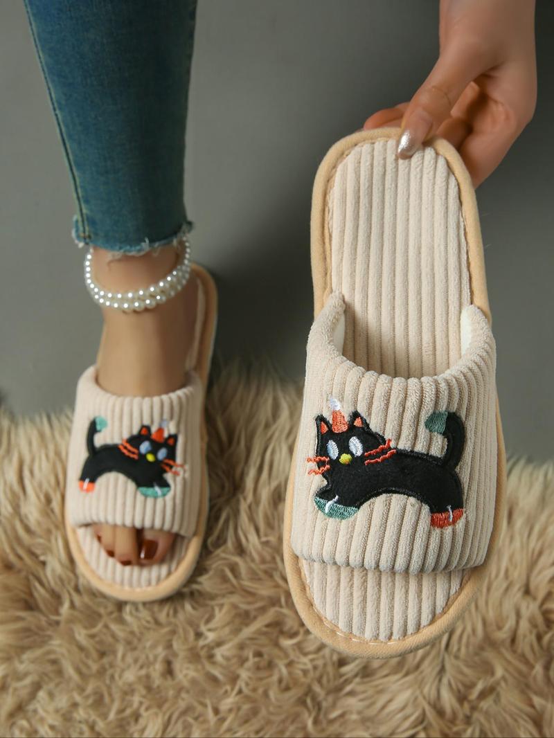 Product Introduction of Cute Cat Pattern Slippers, Casual Soft Comfortable Home Slippers, Non-slip Slippers for Indoor & Outdoor Wear, Walking Shoes 3