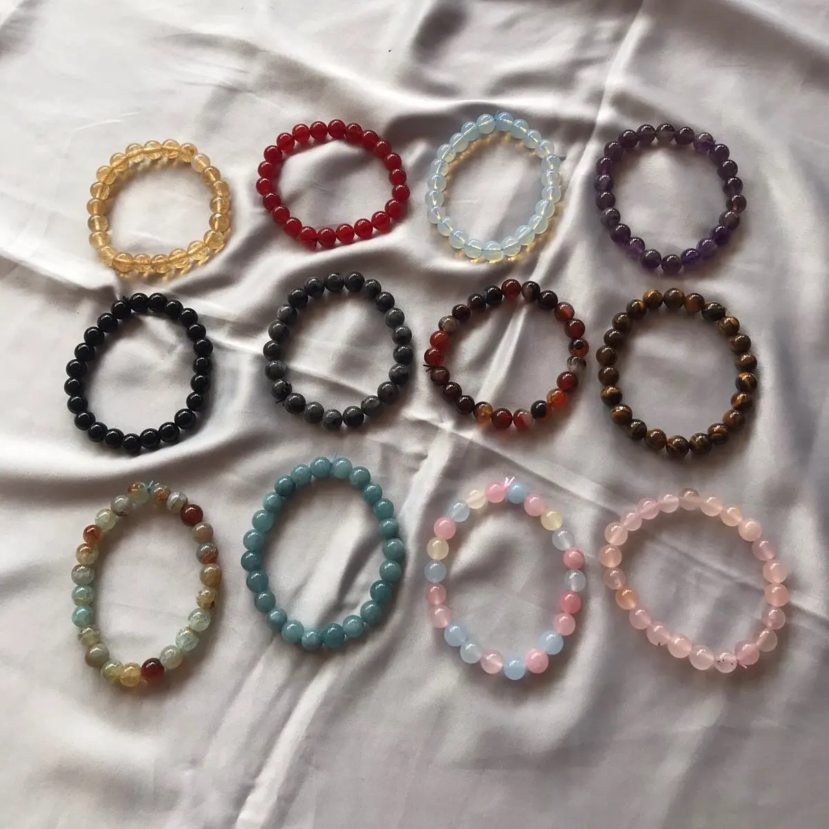 GELANG BATU ALAM 8 mm / Gelang Batu Alam Asli / STONE CRYSTAL BRACELET 8 mm