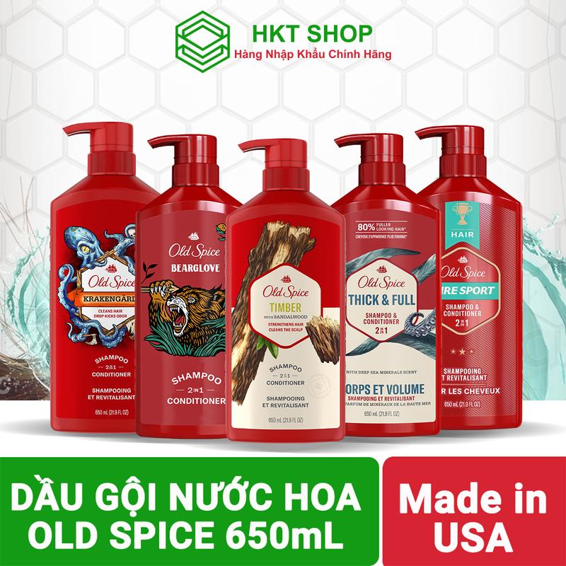 Dầu Gội - Xả OLD SPICE 2in1 Hương Nước Hoa Cho Nam - HKT Shop Mát da sảng khoái, tóc bồng bềnh lưu hương lâu