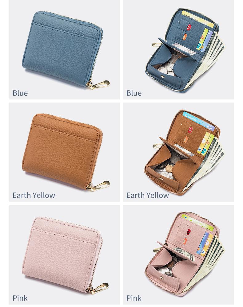 Product Introduction of New Genuine Leather Multi-Functional Short Wallet Women's Niche Coin Pocket Card Holder 22