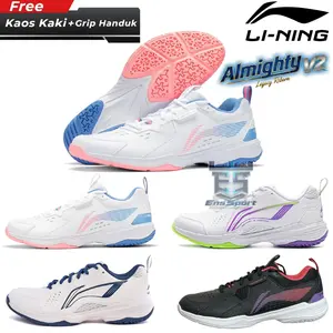 Sepatu Badminton Lining Almighty V2 Original - Li-Ning Almighty V New Original Free Kaos Kaki+Grip