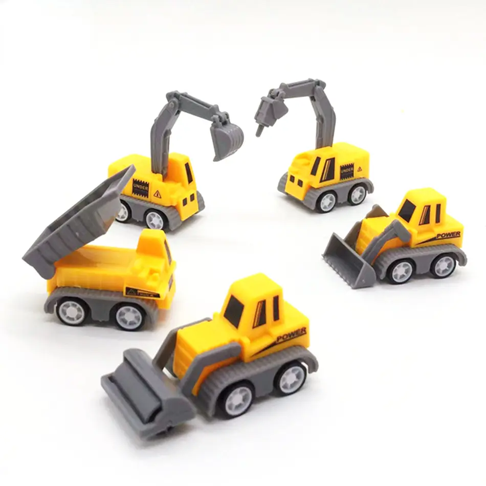 5-piece Set Educational Children's Toy Engineering Vehicle Model Five Mini Cars Excavator Crane Dump Truck