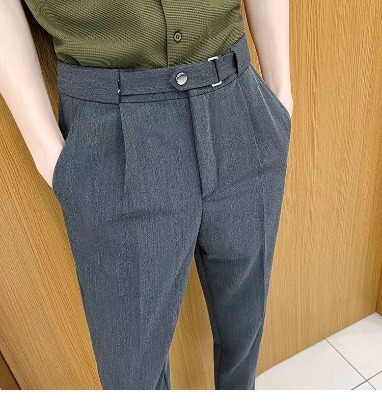 Product Introduction of Quần Âu Nam, Trang Trí Thắt Lưng, Họa Tiết Thiết Kế Mỏng Ôm Vừa Vặn, Thích Hợp Cho Mùa Xuân Và Mùa Hè, Trang Phục Công Sở Trang Trọng, Kiểu Thẳng thụng Quần Thường Ngày 15