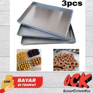 ( promo ) 3 Pcs Loyang Oven kue kering 28x24 28x28 30x25- cetakan nampan alas nastar kualitas premium