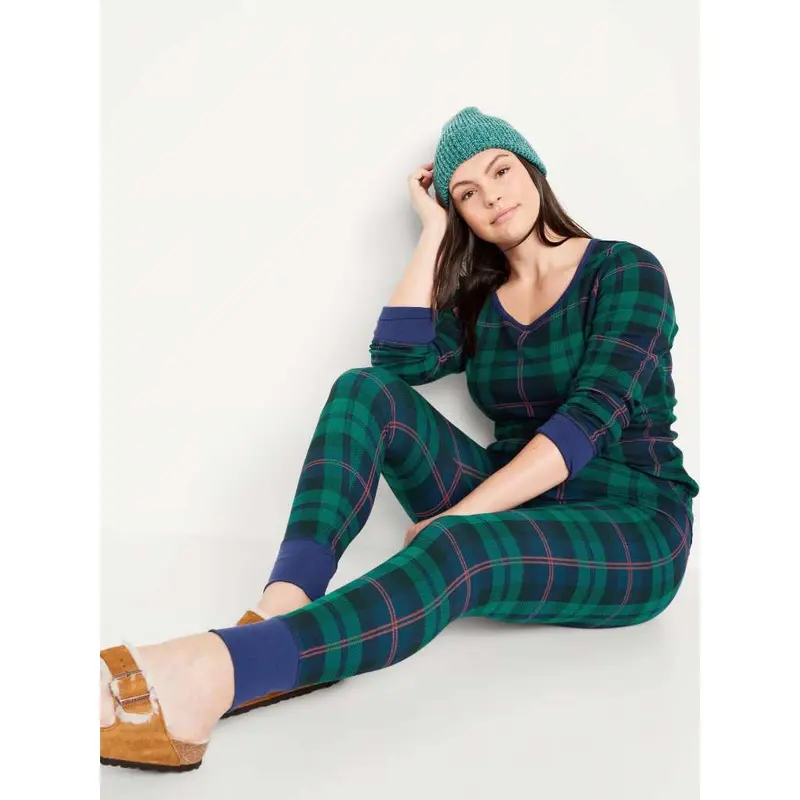 Kaos Wanita Lengan Panjang ODN Waffle-Knit T-Shirt 1