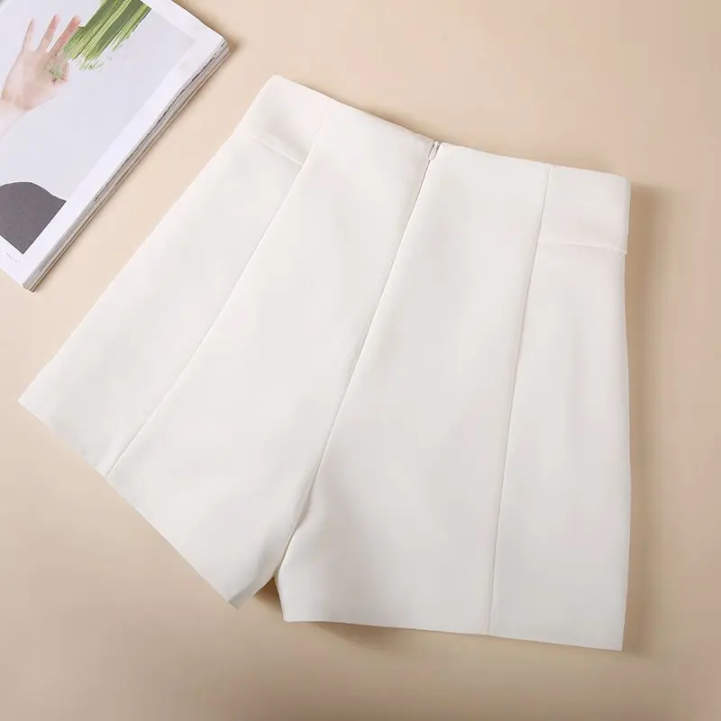 Quần Đùi Bộ Cho Nữ, Ngoại Cỡ, Cô Gái Đầy Đặn, Cạp Cao, Thường Ngày Mùa Hè, Ống Rộng, Áo Mặc Bên Ngoài, Chữ A Dáng Rộng, Ôm Sát, Màu Đen, Quần Đùi 3