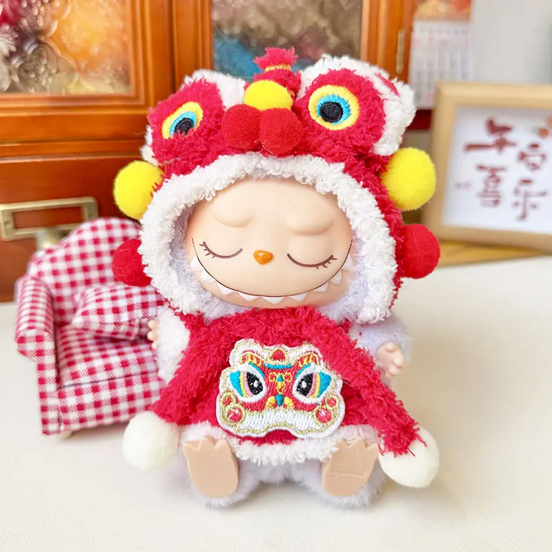 Quần Áo Búp Bê Labubu, HF, Bộ Đồ Năm Mới, Thời Trang Mini, Móc Chìa Khóa, Quần Áo Búp Bê, Dễ Thương Và Tinh Tế, Phụ Kiện Đồ Trang Trí, Thích Hợp Cho Búp Bê 15 / 17CM, Chỉ Quần Áo 3