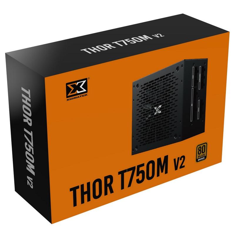 Nguồn máy tính XIGMATEK THOR T750M 750W (EN40344) - 80PLUS BRONZE, FULL MODULAR, 100% CÁP DẸT ĐEN - Chính hãng ( BH 36T)
