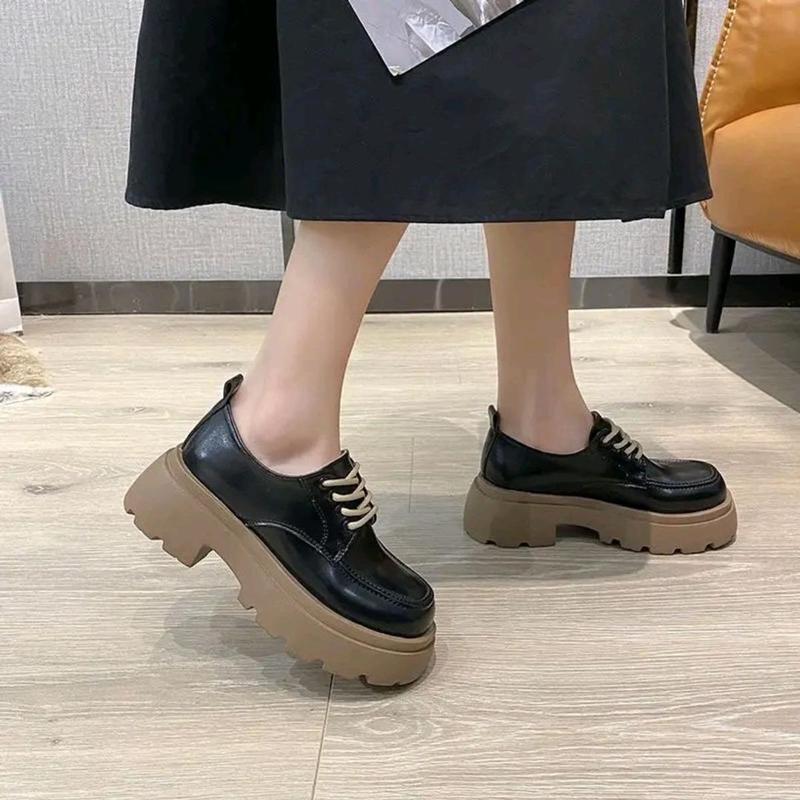 Giày Oxford bốt đốc nữ Ulzzang đế nâu 5cm trẻ trung năng động Shoes CHEMSTORE 4