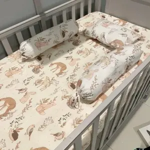 Sprei Kasur Bayi Katun CVC 95x65x10 / 120x70x10 Full Karet Keliling - littleblume