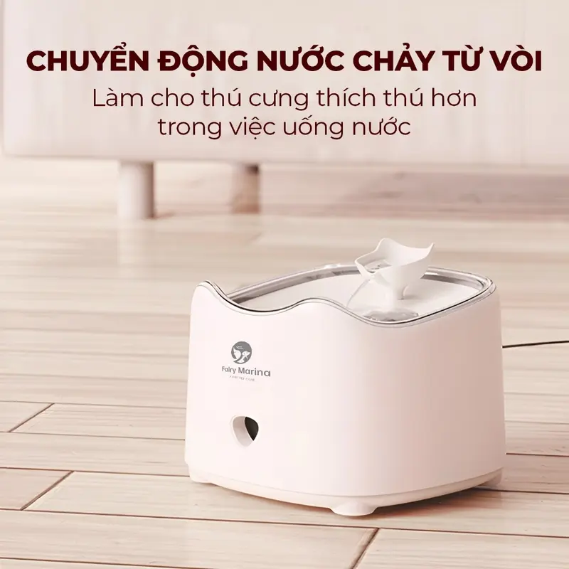 Máy uống nước tự động an toàn cho mèo Fairy Marina, máy lọc nước chó mèo chống giật điện thiết kế công thái học, máy uống nước cho mèo, đài phun nước bình nước tự động cho mèo lọc sạch bụi bẩn giá rẻ dễ dàng vệ sinh - Fairy Marina 5