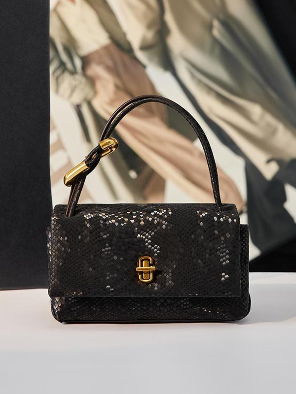 Women's Fashionable Snakeskin Embossed Handbag, Casual Versatile Shoulder Bag for Daily Used, Trendy All-match Commuter Bag 0
