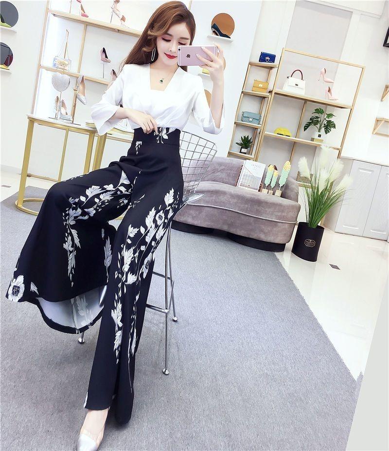 Product Introduction of Quần Ống Rộng Thời Trang Phong Cách Phương Tây, Hàng Mới Về Mùa Hè 2023, Phong Cách Quốc Gia, In Đen Trắng, Váy Quần Bó Sát Dáng Rộng Rãi Đơn Giản, Quần Áo Nữ Mới Quần Lót Nữ Quần Lót Nữ 5