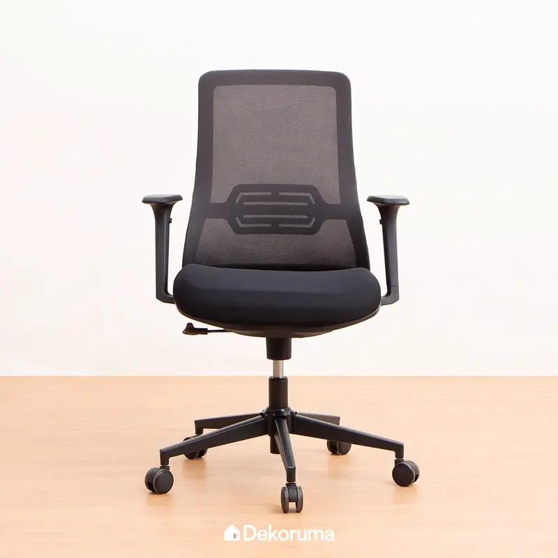 Dekoruma Officescale Kursi Kerja Hadid Mid Back Black Grey 7