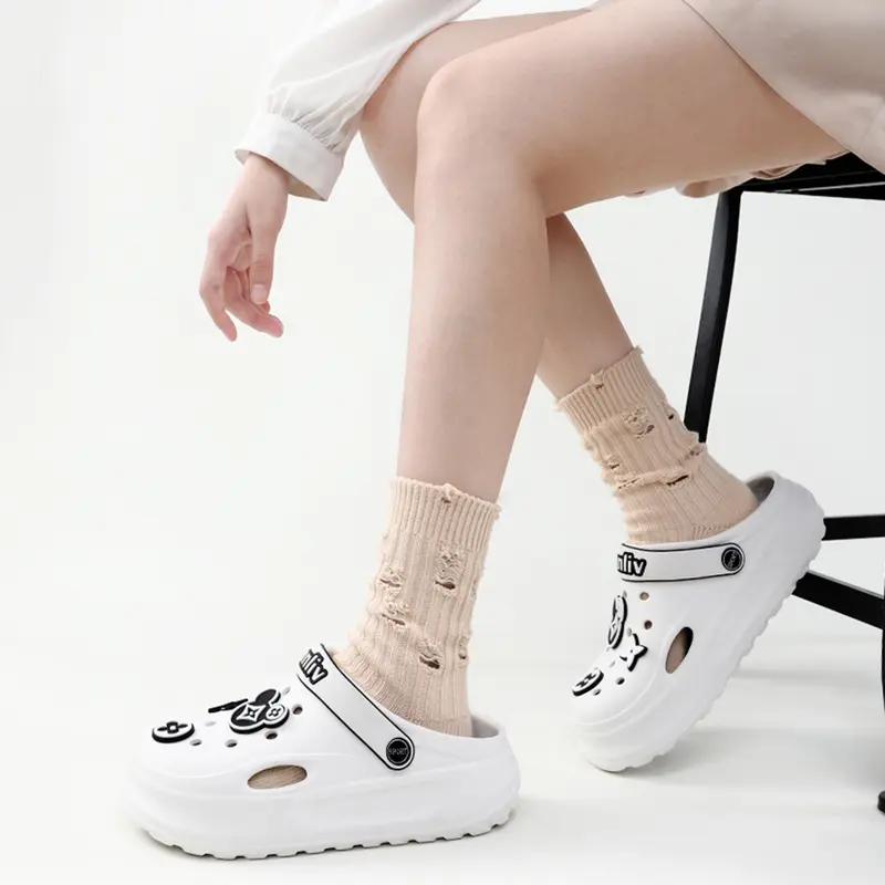 Dép cross nữ đẹp mới nhất 2025, Dép sục nữ sang chảnh YUNLIV full charm đế cao 3cm girl phố có quai hậu mềm êm nhẹ chân Shoes CROSS TREND 4