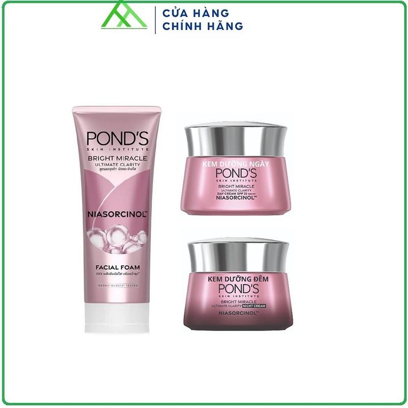 Bộ Dưỡng Da Pond Trắng Hồng (3 Sản Phẩm: Sữa Rửa Mặt 100g, Kem Pond Ngày và Đêm 45g)