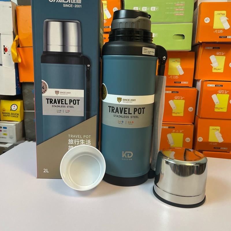 bình giữ nhiệt 2000ml có quai đeo tay sách tiện lợi