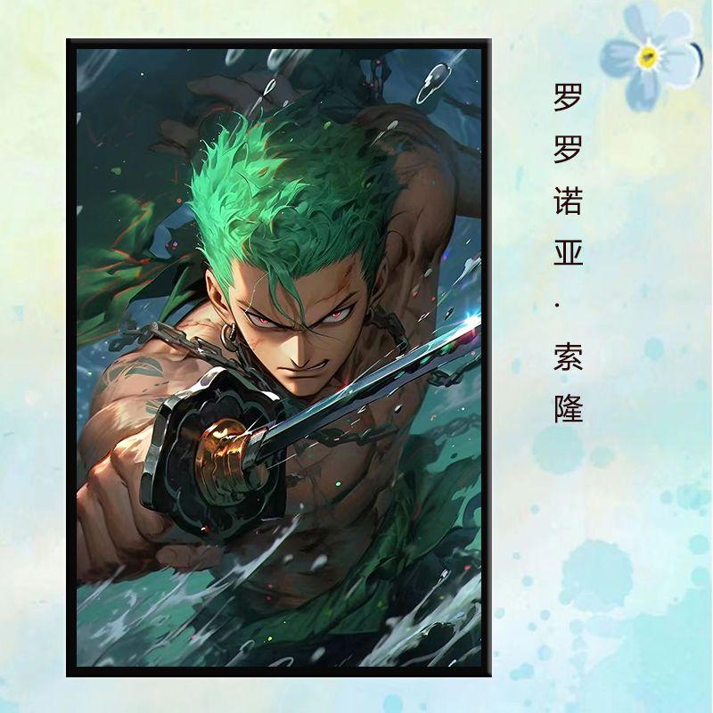 Product Introduction of 2025 New One Piece Luffy Zoro Cartoon Anime Puzzle 1000 Pieces with Photo Frame Adult Handmade Educational Toys Gift 6