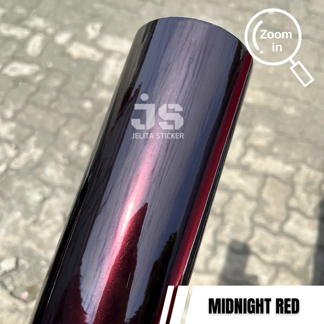 Sticker Hitam Lembayung Merah / Skotlet Midnight Moonlight Red / Stiker Mettalic Black Rose